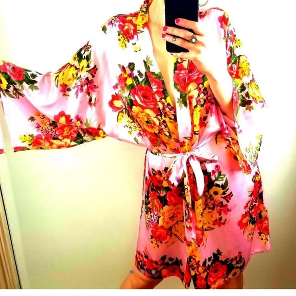 Satin Floral Robe - Picture 3 of 3